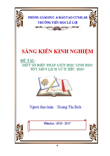 SKKN Giúp học sinh học tốt môn Lịch sử ở Khối 4, 5